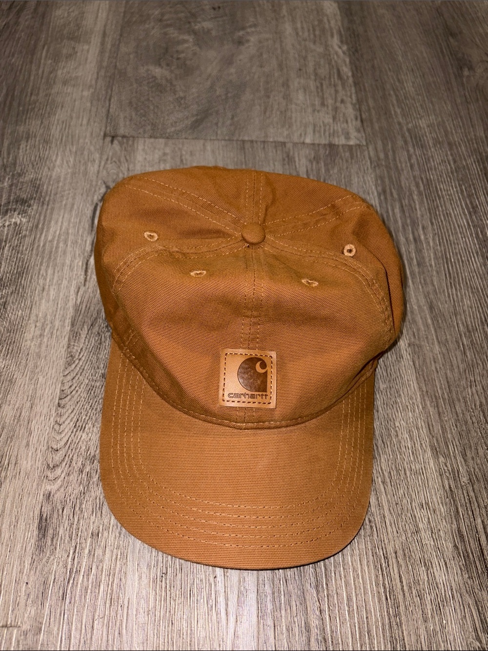 Carhartt Tan Canvas Cap with Leather Patch